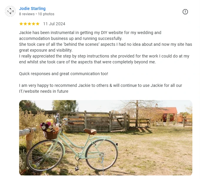 Jodie Starling Homestead 5 star Google Business Review from Starling Homestead